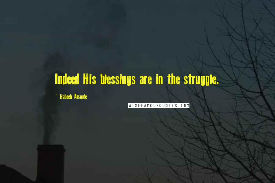 Habeeb Akande Quotes: Indeed His blessings are in the struggle.