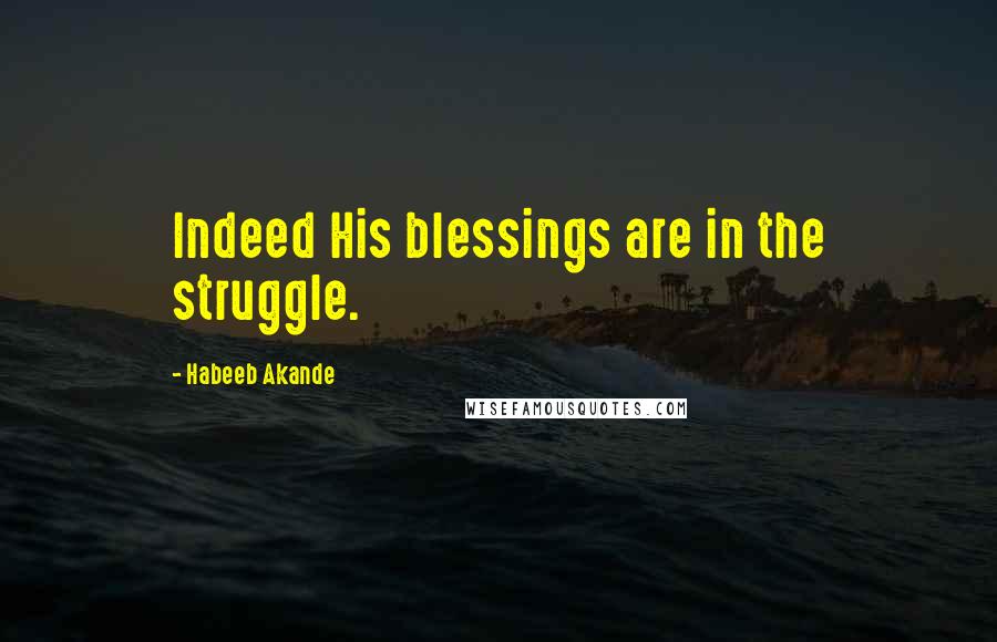 Habeeb Akande Quotes: Indeed His blessings are in the struggle.