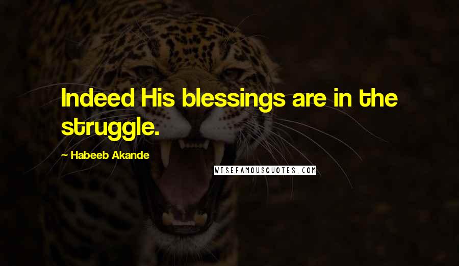 Habeeb Akande Quotes: Indeed His blessings are in the struggle.