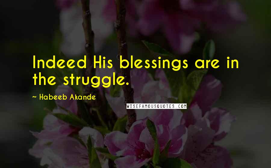 Habeeb Akande Quotes: Indeed His blessings are in the struggle.