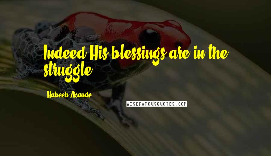 Habeeb Akande Quotes: Indeed His blessings are in the struggle.