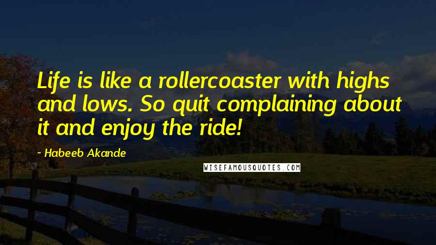 Habeeb Akande Quotes: Life is like a rollercoaster with highs and lows. So quit complaining about it and enjoy the ride!