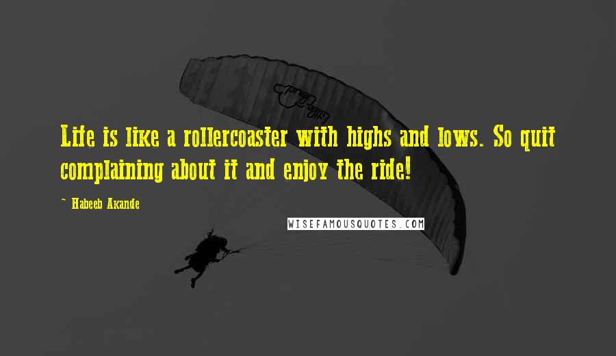 Habeeb Akande Quotes: Life is like a rollercoaster with highs and lows. So quit complaining about it and enjoy the ride!