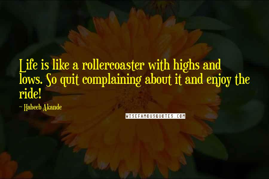 Habeeb Akande Quotes: Life is like a rollercoaster with highs and lows. So quit complaining about it and enjoy the ride!