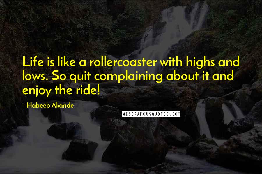 Habeeb Akande Quotes: Life is like a rollercoaster with highs and lows. So quit complaining about it and enjoy the ride!