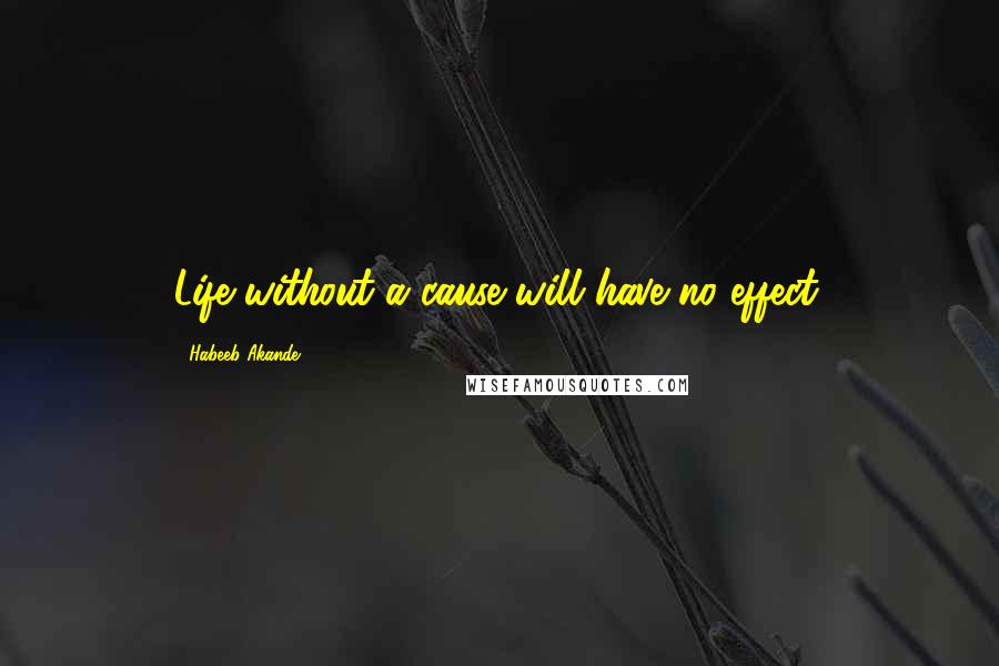 Habeeb Akande Quotes: Life without a cause will have no effect.