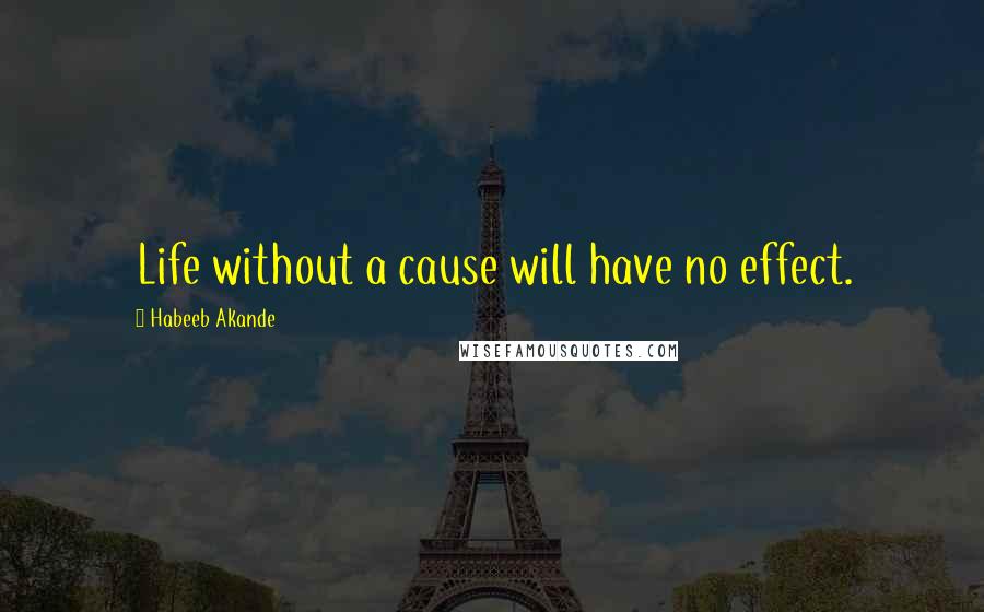 Habeeb Akande Quotes: Life without a cause will have no effect.