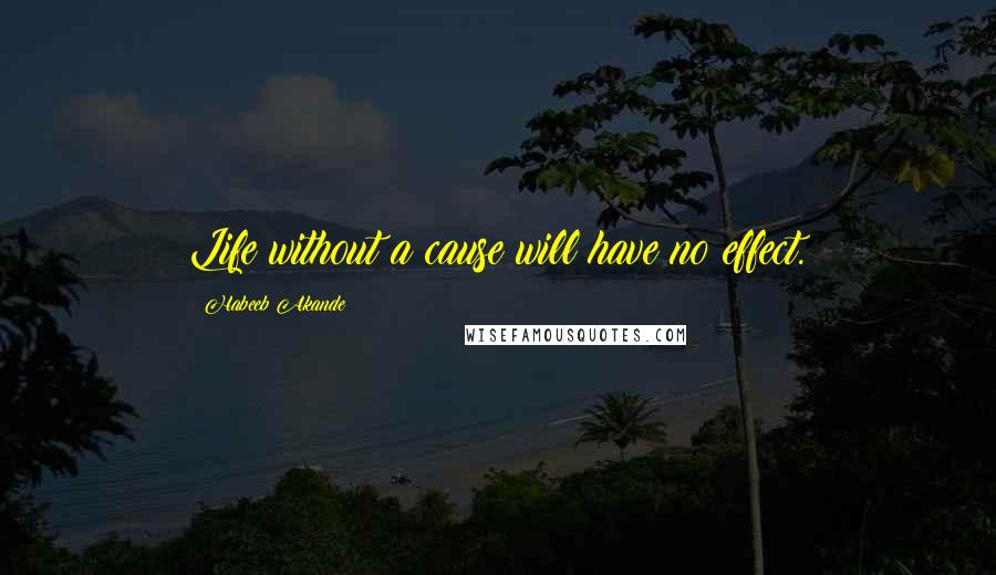 Habeeb Akande Quotes: Life without a cause will have no effect.