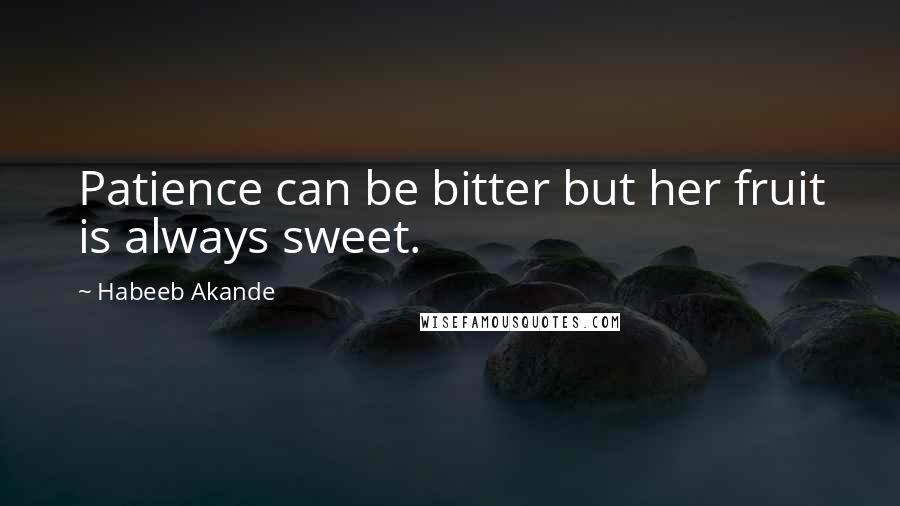 Habeeb Akande Quotes: Patience can be bitter but her fruit is always sweet.