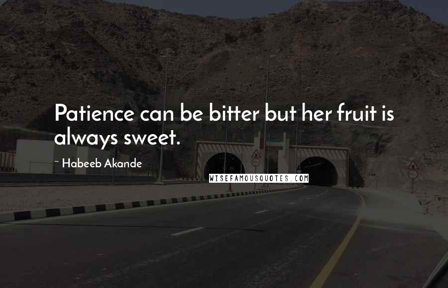 Habeeb Akande Quotes: Patience can be bitter but her fruit is always sweet.