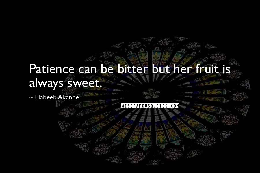 Habeeb Akande Quotes: Patience can be bitter but her fruit is always sweet.