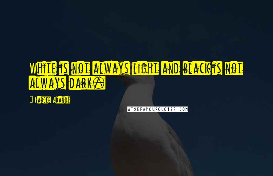 Habeeb Akande Quotes: White is not always light and black is not always dark.