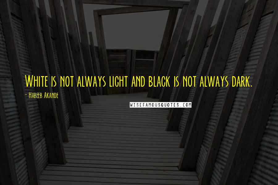 Habeeb Akande Quotes: White is not always light and black is not always dark.