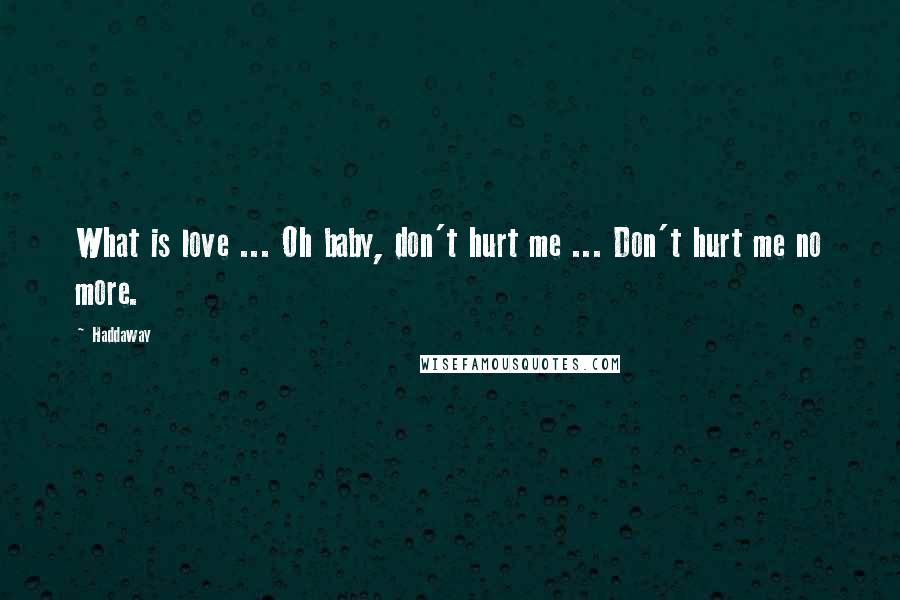 Haddaway Quotes: What is love ... Oh baby, don't hurt me ... Don't hurt me no more.