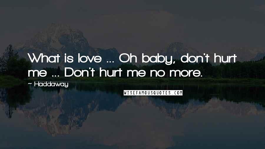 Haddaway Quotes: What is love ... Oh baby, don't hurt me ... Don't hurt me no more.