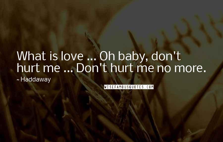 Haddaway Quotes: What is love ... Oh baby, don't hurt me ... Don't hurt me no more.