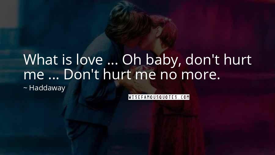 Haddaway Quotes: What is love ... Oh baby, don't hurt me ... Don't hurt me no more.