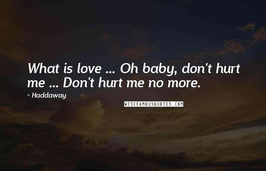 Haddaway Quotes: What is love ... Oh baby, don't hurt me ... Don't hurt me no more.