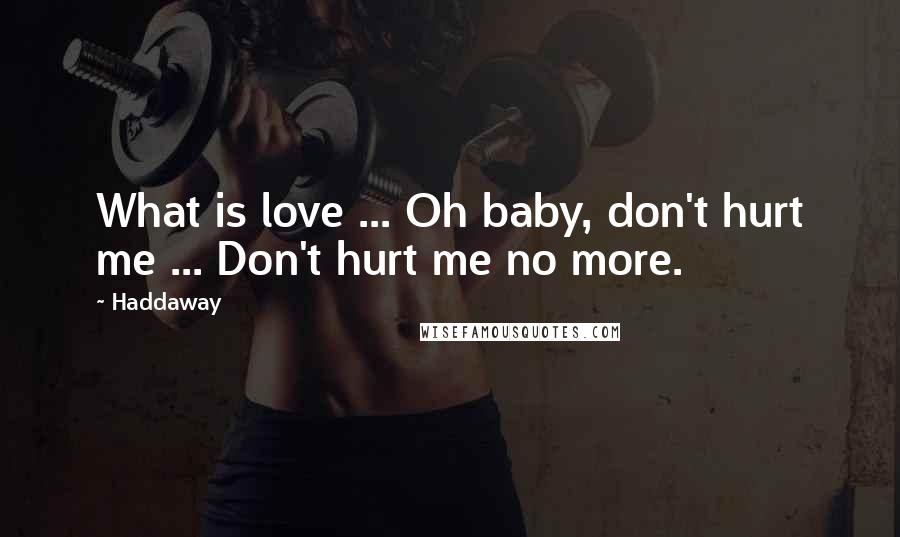 Haddaway Quotes: What is love ... Oh baby, don't hurt me ... Don't hurt me no more.