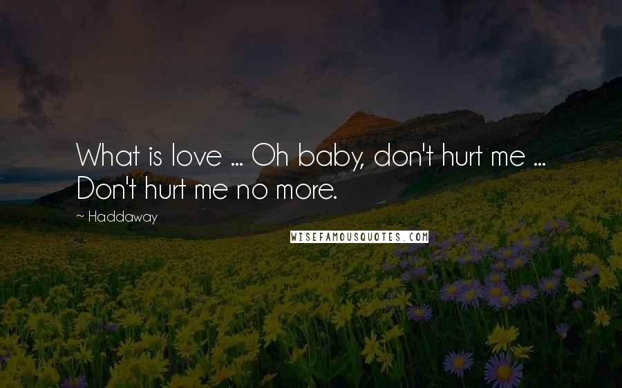 Haddaway Quotes: What is love ... Oh baby, don't hurt me ... Don't hurt me no more.