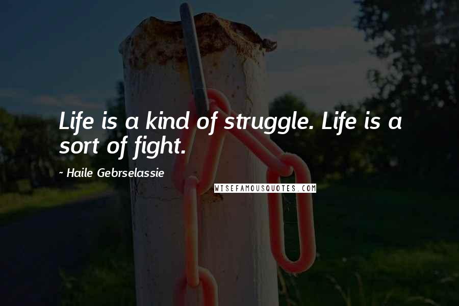 Haile Gebrselassie Quotes: Life is a kind of struggle. Life is a sort of fight.