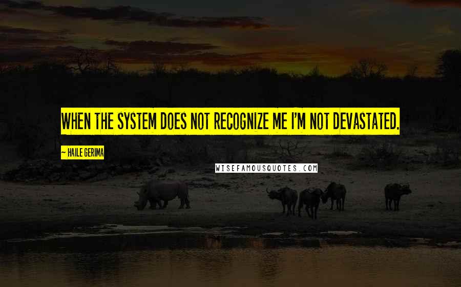 Haile Gerima Quotes: When the system does not recognize me I'm not devastated.