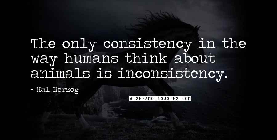 Hal Herzog Quotes: The only consistency in the way humans think about animals is inconsistency.