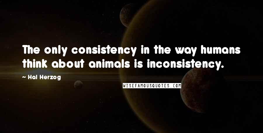 Hal Herzog Quotes: The only consistency in the way humans think about animals is inconsistency.