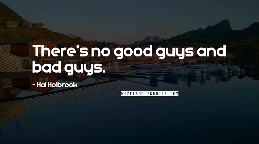 Hal Holbrook Quotes: There's no good guys and bad guys.