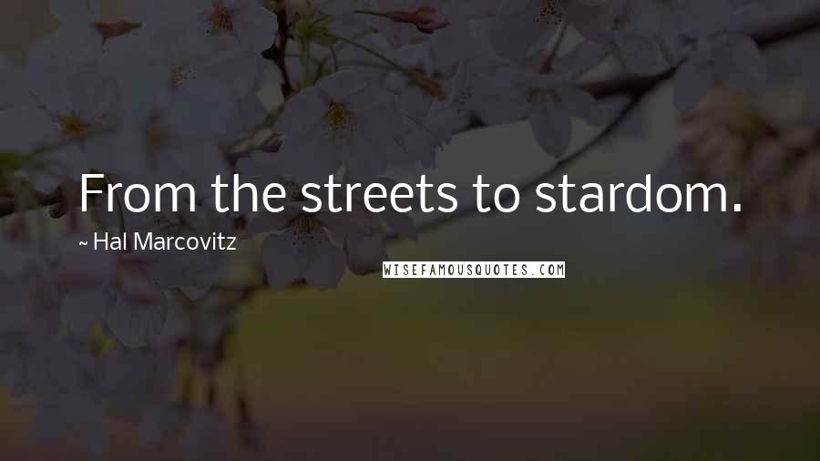 Hal Marcovitz Quotes: From the streets to stardom.