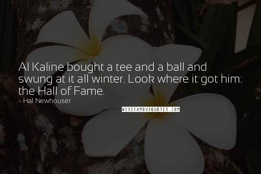 Hal Newhouser Quotes: Al Kaline bought a tee and a ball and swung at it all winter. Look where it got him: the Hall of Fame.