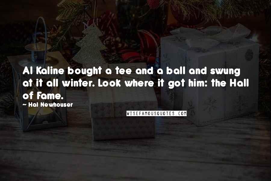 Hal Newhouser Quotes: Al Kaline bought a tee and a ball and swung at it all winter. Look where it got him: the Hall of Fame.