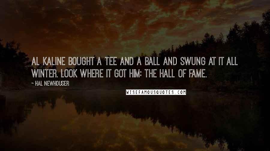 Hal Newhouser Quotes: Al Kaline bought a tee and a ball and swung at it all winter. Look where it got him: the Hall of Fame.