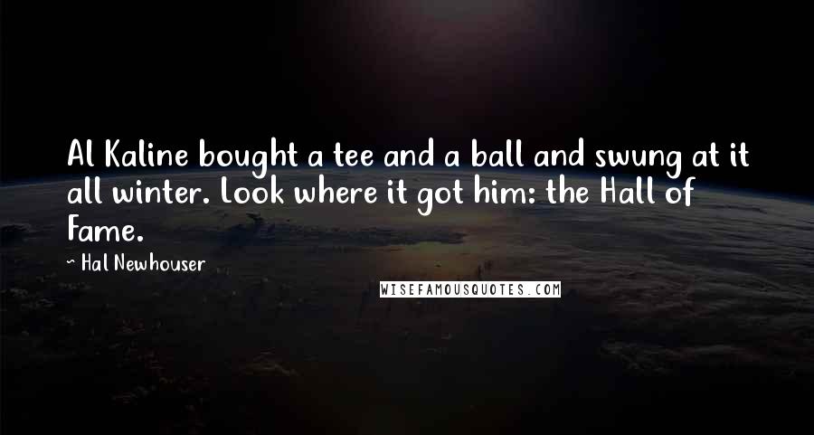 Hal Newhouser Quotes: Al Kaline bought a tee and a ball and swung at it all winter. Look where it got him: the Hall of Fame.