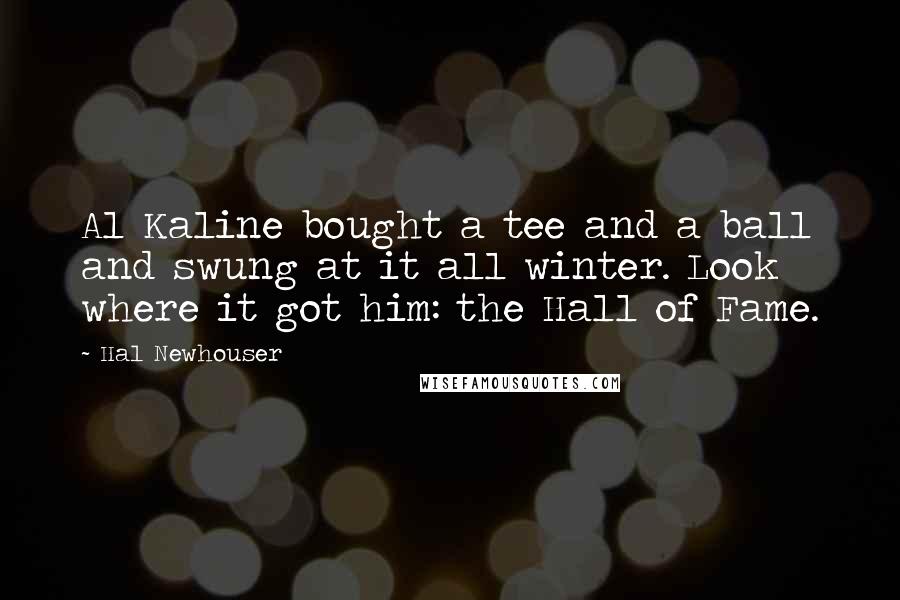 Hal Newhouser Quotes: Al Kaline bought a tee and a ball and swung at it all winter. Look where it got him: the Hall of Fame.