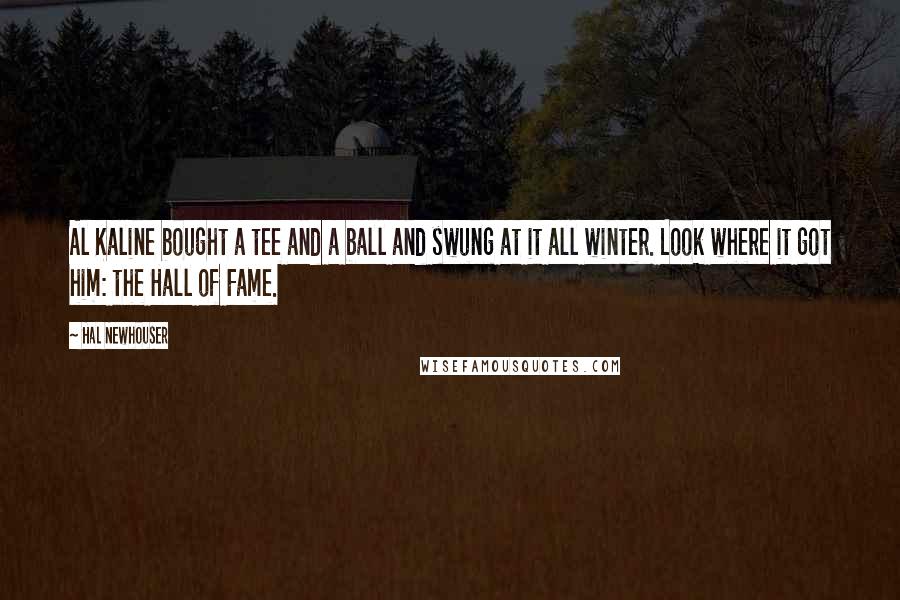 Hal Newhouser Quotes: Al Kaline bought a tee and a ball and swung at it all winter. Look where it got him: the Hall of Fame.