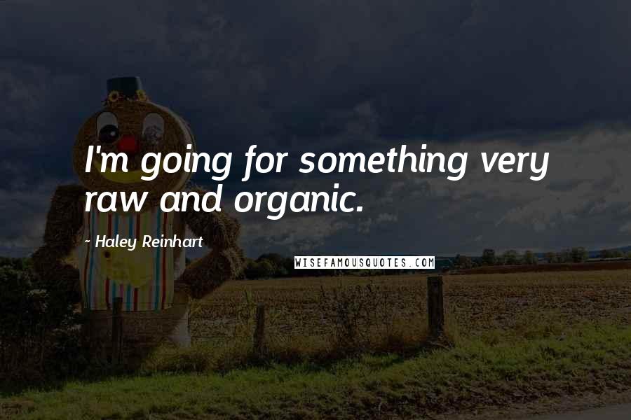 Haley Reinhart Quotes: I'm going for something very raw and organic.