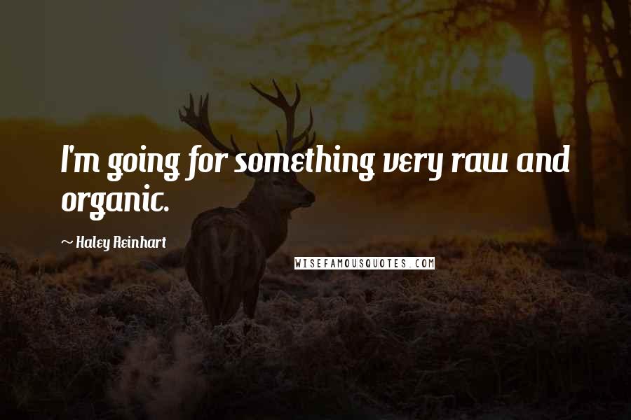 Haley Reinhart Quotes: I'm going for something very raw and organic.