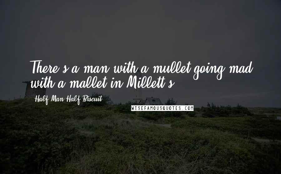 Half Man Half Biscuit Quotes: There's a man with a mullet going mad with a mallet in Millett's