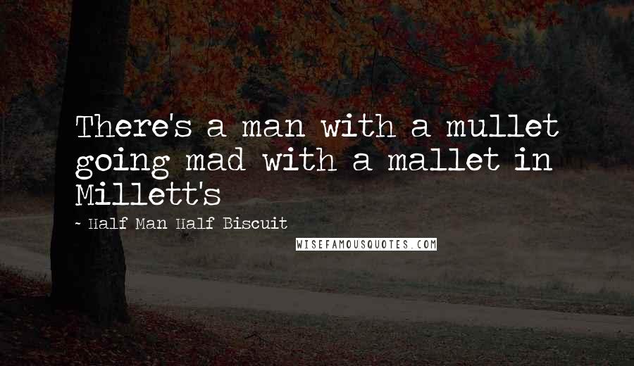 Half Man Half Biscuit Quotes: There's a man with a mullet going mad with a mallet in Millett's