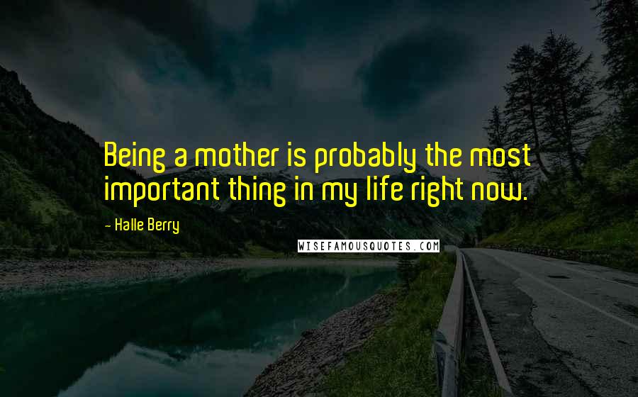 Halle Berry Quotes: Being a mother is probably the most important thing in my life right now.