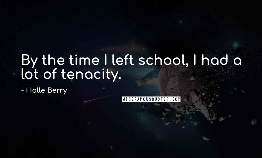 Halle Berry Quotes: By the time I left school, I had a lot of tenacity.