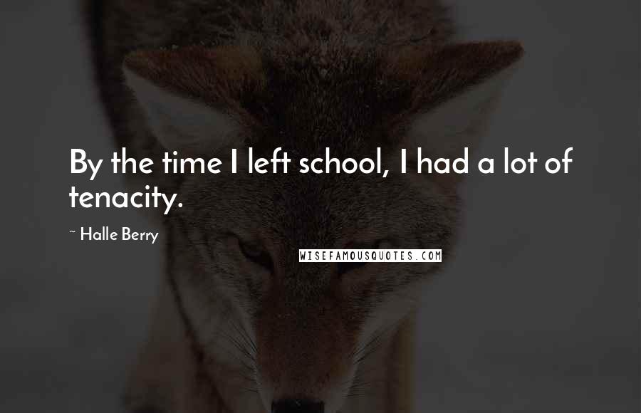 Halle Berry Quotes: By the time I left school, I had a lot of tenacity.