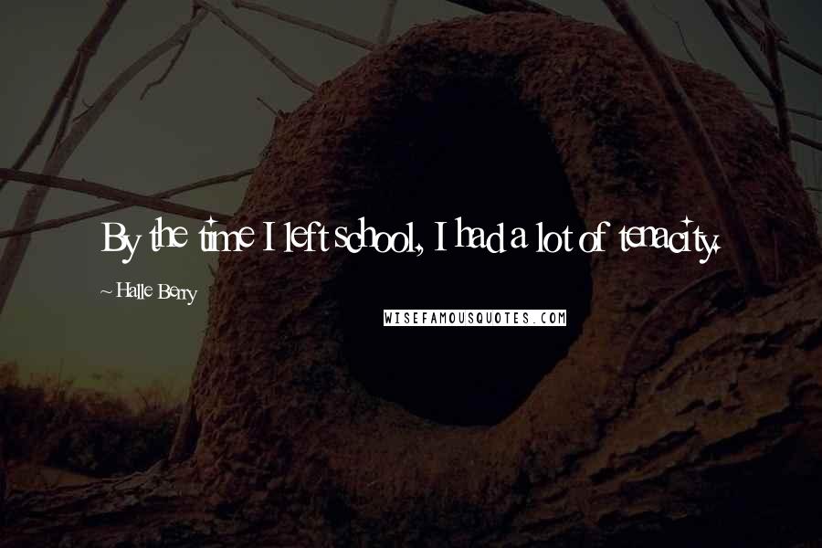 Halle Berry Quotes: By the time I left school, I had a lot of tenacity.