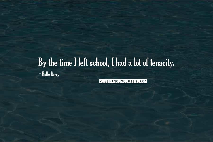 Halle Berry Quotes: By the time I left school, I had a lot of tenacity.