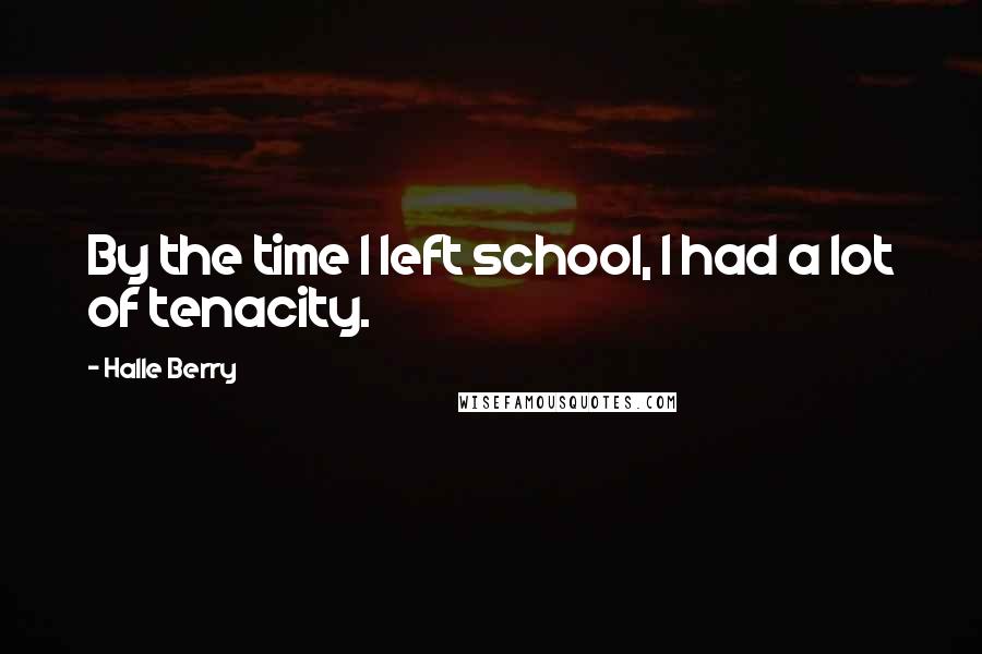 Halle Berry Quotes: By the time I left school, I had a lot of tenacity.