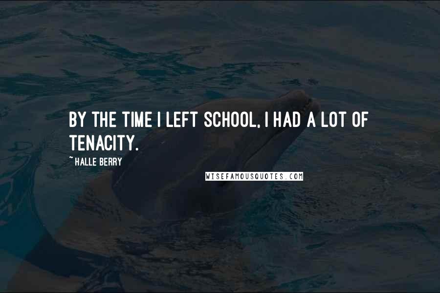 Halle Berry Quotes: By the time I left school, I had a lot of tenacity.
