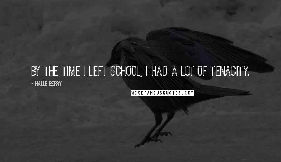 Halle Berry Quotes: By the time I left school, I had a lot of tenacity.