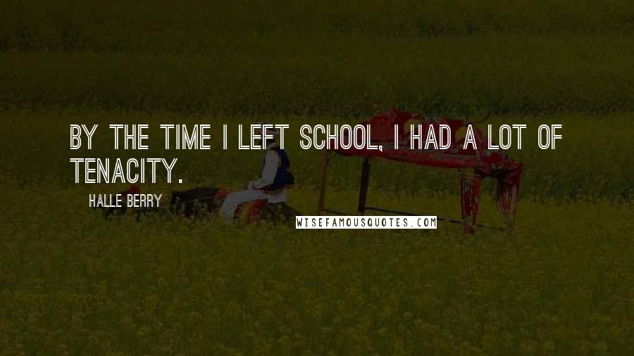 Halle Berry Quotes: By the time I left school, I had a lot of tenacity.