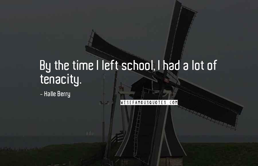 Halle Berry Quotes: By the time I left school, I had a lot of tenacity.